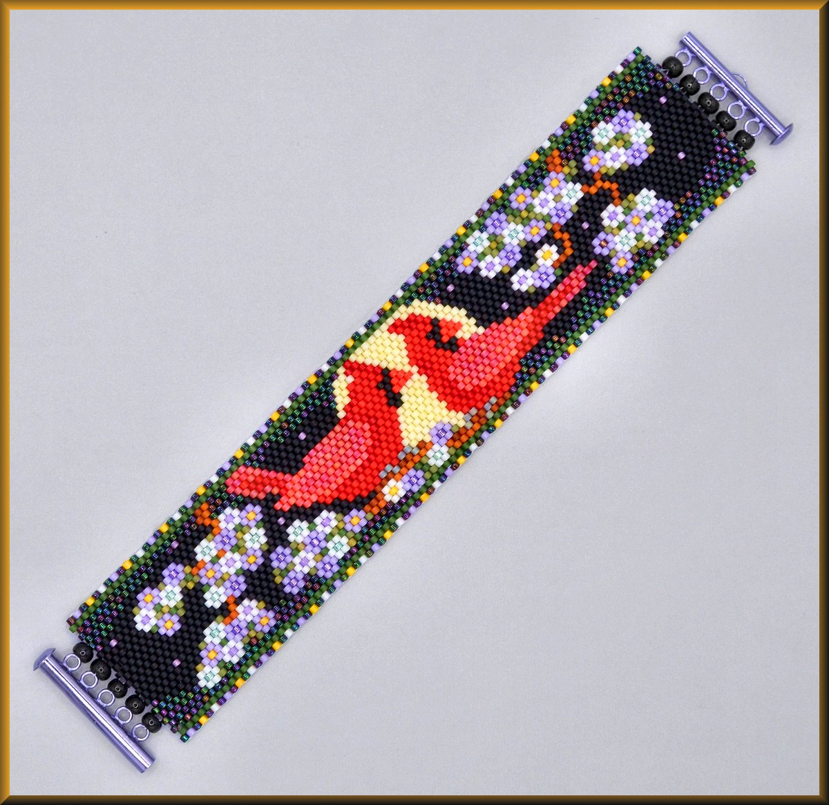 Cardinal Blossoms Bracelet Pattern - PDF