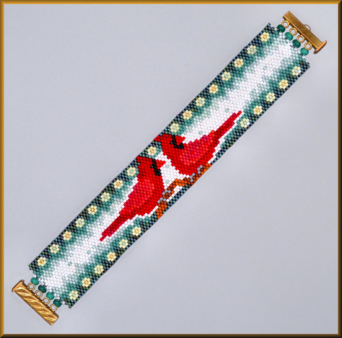 Cardinal Posies Bracelet Pattern - PDF