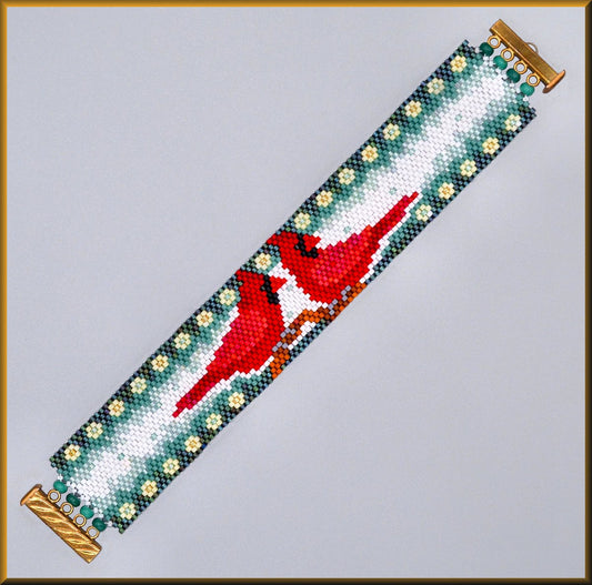 Cardinal Posies Bracelet Pattern - PDF