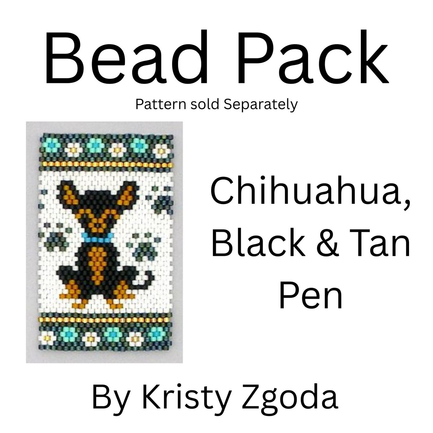 Chihuahua, Black & Tan Pen Bead Pack