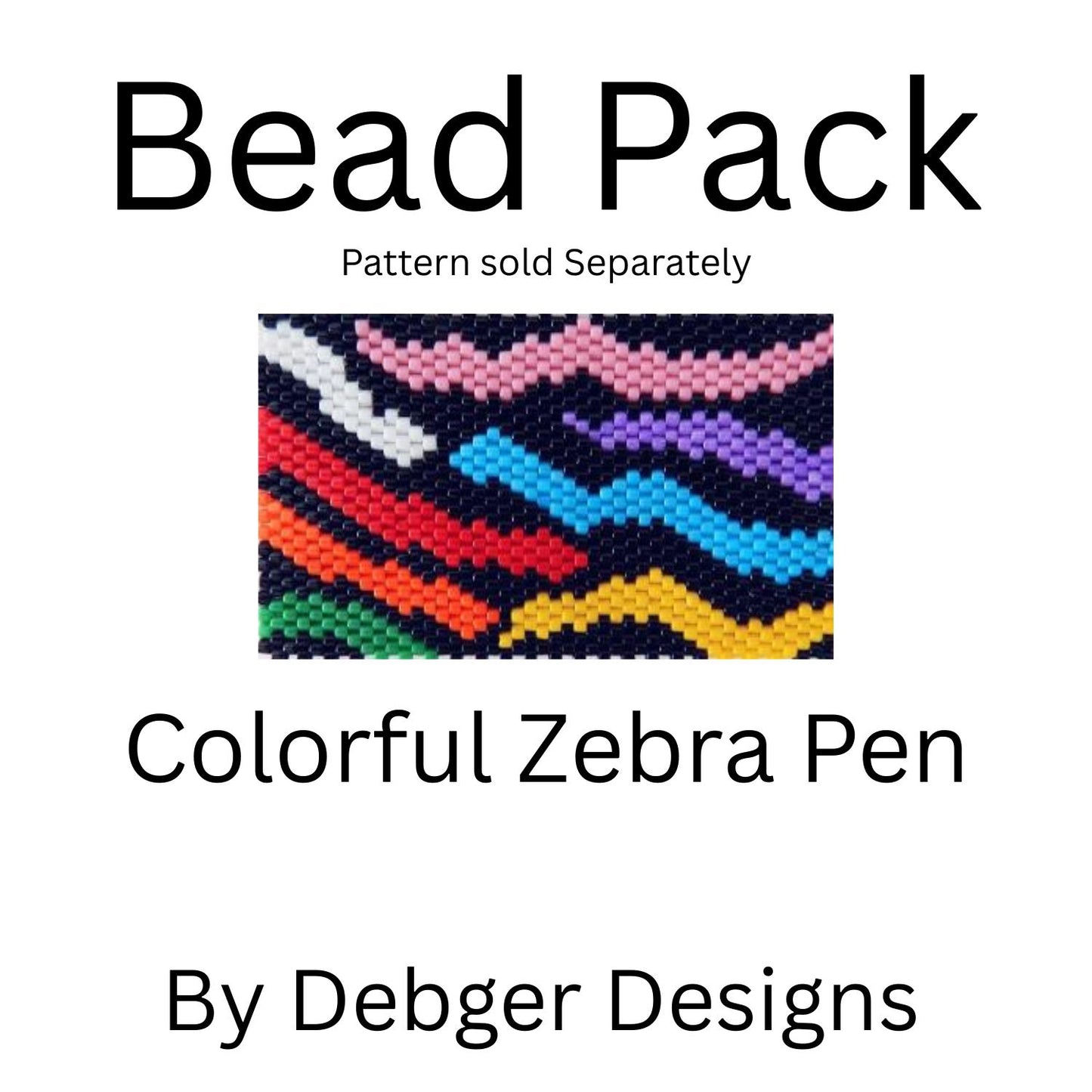 Colorful Zebra Pen Bead Pack