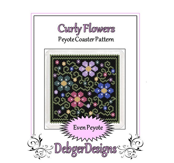 Curly Flowers Coaster Pattern - PDF