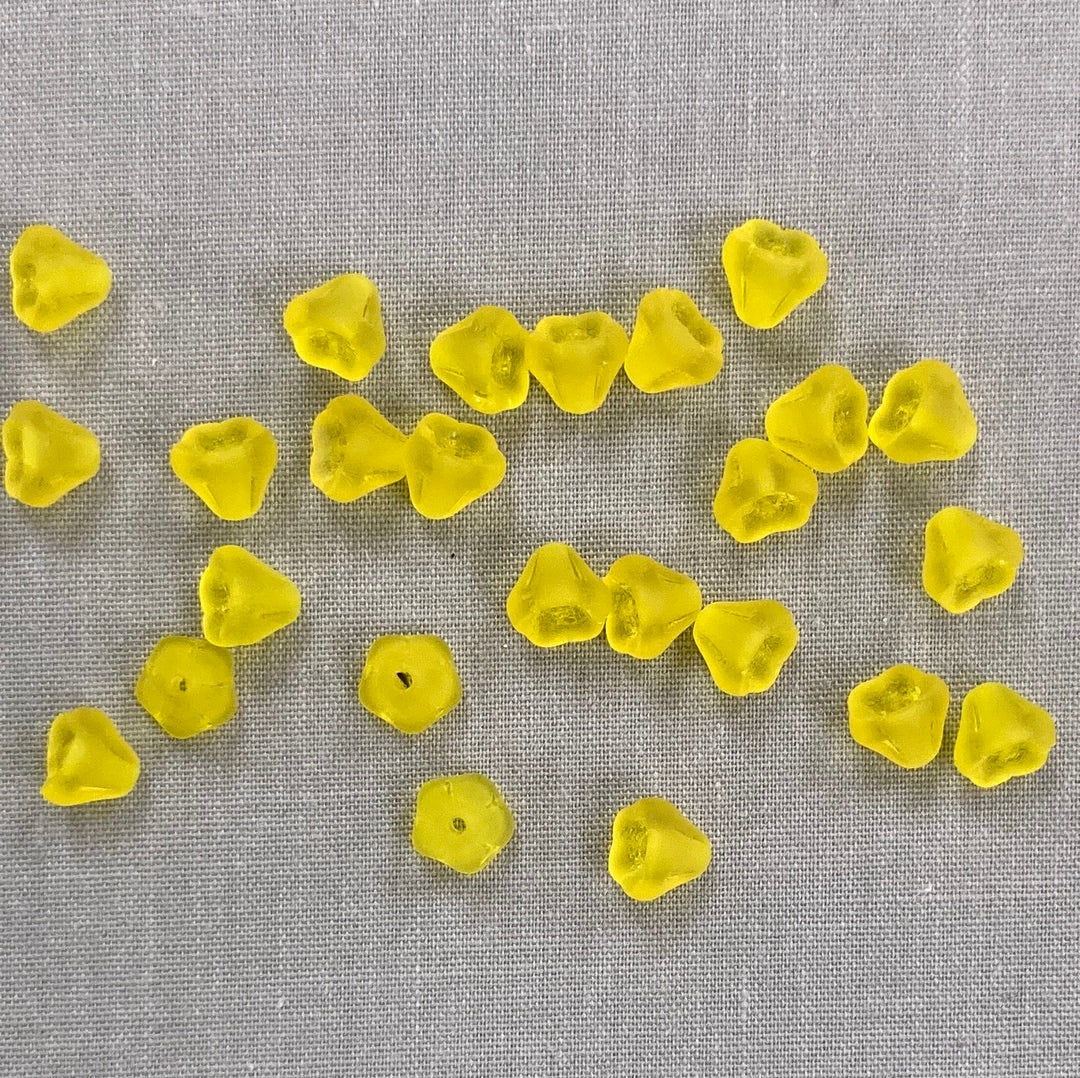 5x6mm Bell Flower - Matte Yellow - qty 25