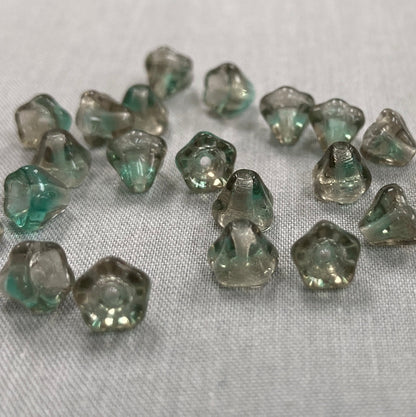 5x6mm Bell Flower - Green/Gray - qty 25