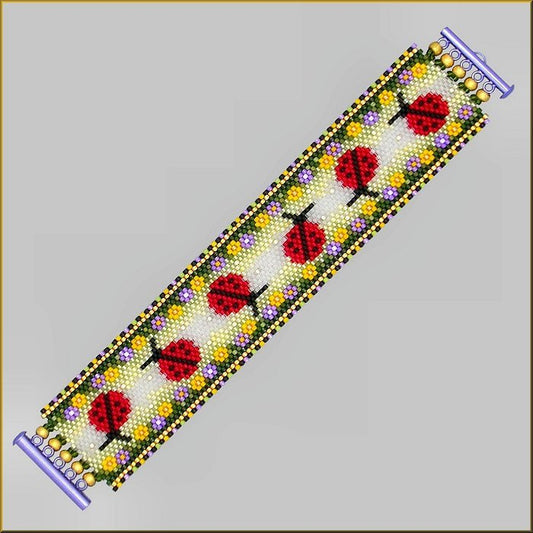 Dancing Ladybugs Bracelet Pattern - PDF