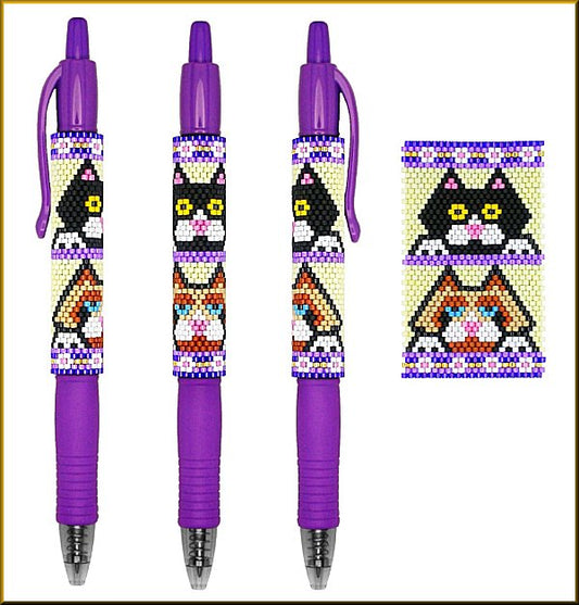 Double Trouble Cat in Yellow Pen Wrap Pattern - PDF