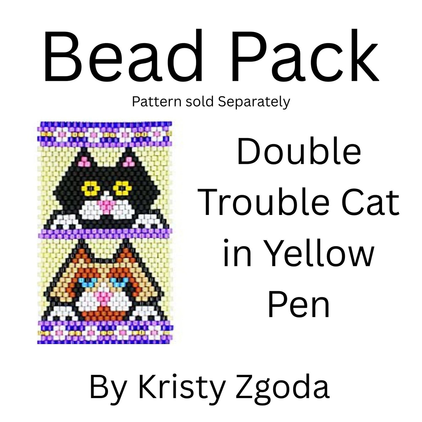 Double Trouble Cat in Yellow Pen Bead Pack