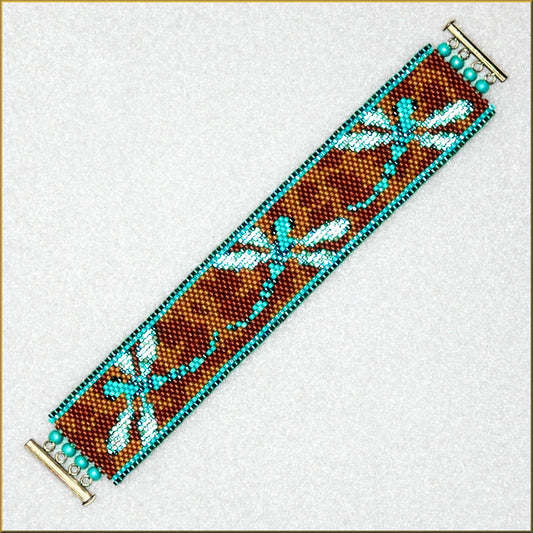 Dragonfies in Turquoise Bracelet Pattern - PDF