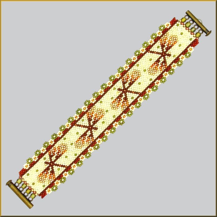 Dragonfly Autumn Garden Bracelet Pattern - PDF