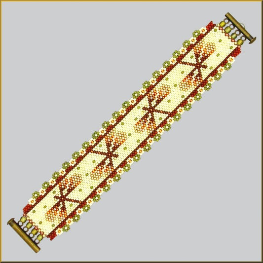 Dragonfly Autumn Garden Bracelet Pattern - PDF