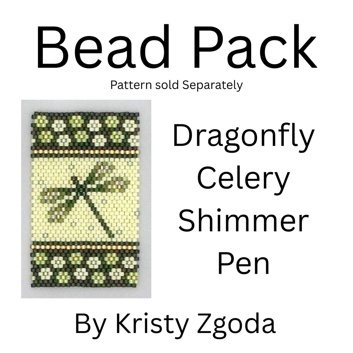Dragonfly Celery Shimmer Pen Bead Pack