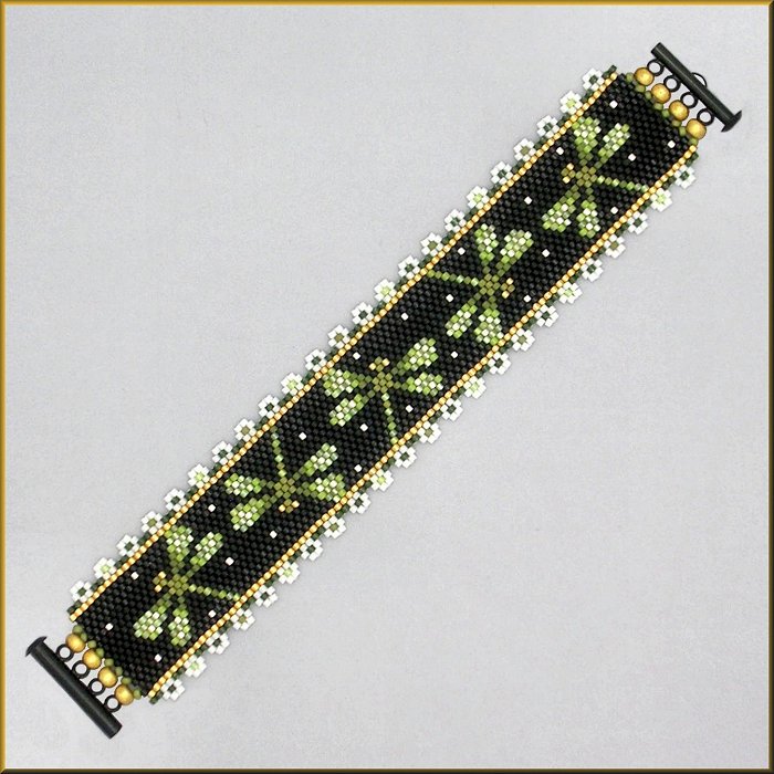 Dragonfly Garden Shimmer Bracelet Pattern - PDF