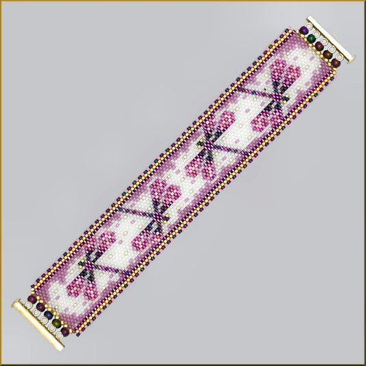 Dragonfly Glass Bracelet Pattern - PDF