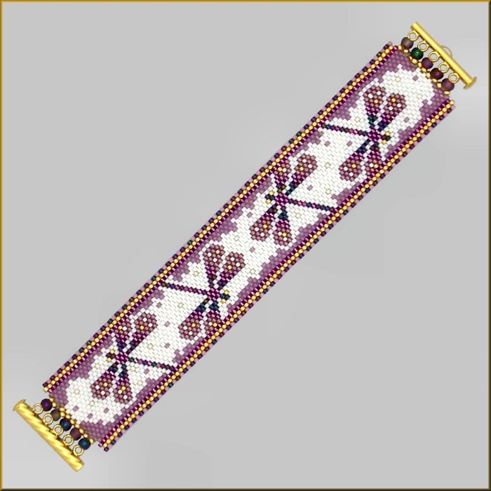 Dragonfly Mulberry Sky Bracelet Pattern - PDF