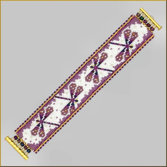 Dragonfly Mulberry Sky Bracelet Pattern - PDF
