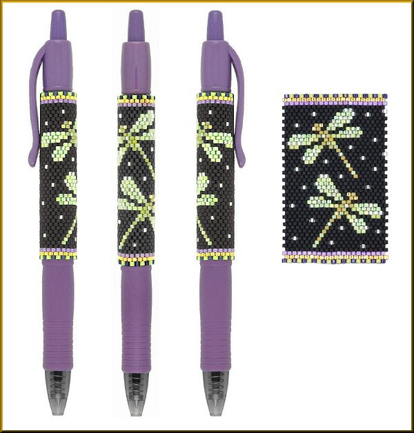 Dragonfly Sparkle Pen Wrap Pattern - PDF