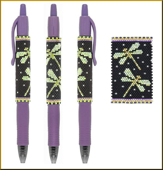 Dragonfly Sparkle Pen Wrap Pattern - PDF