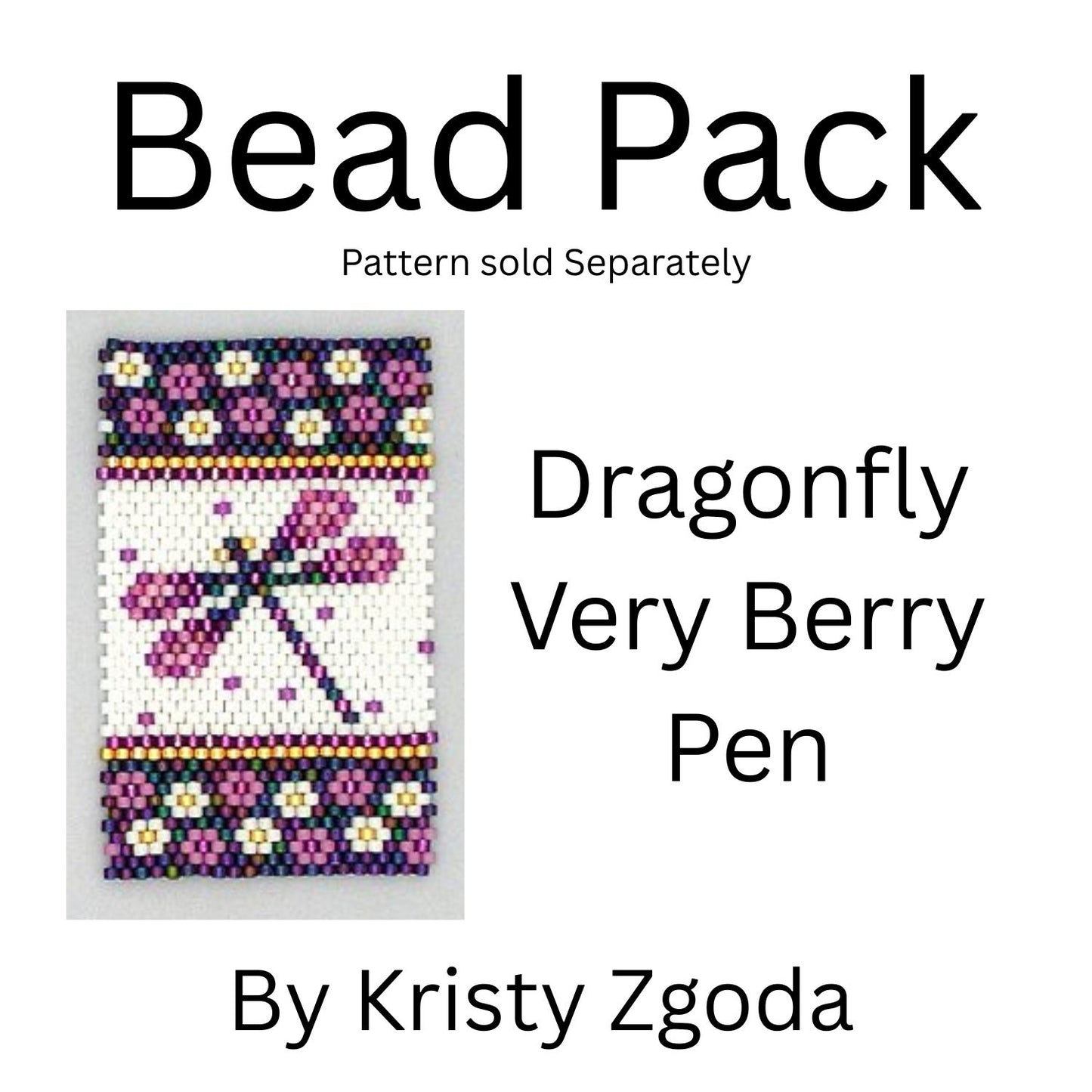 Dragonfly Very Berry Pen Bead Pack