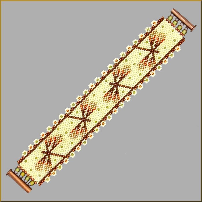 Dragonfly Autumn Posies Bracelet Pattern - PDF