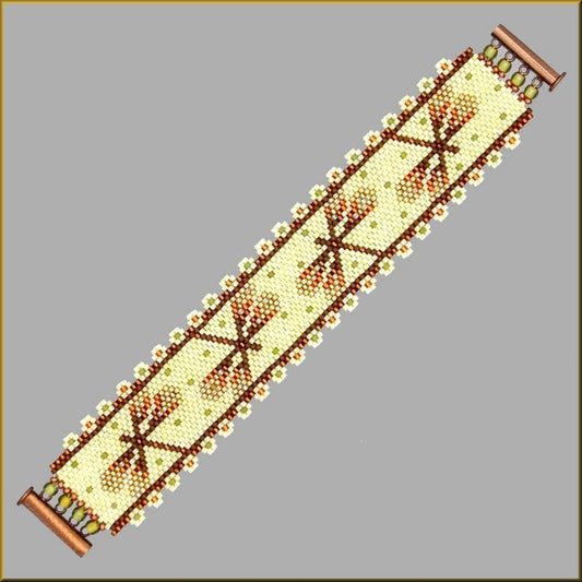 Dragonfly Autumn Posies Bracelet Pattern - PDF