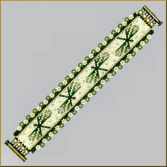 Dragonfly Buttercup Garden Bracelet Pattern - PDF
