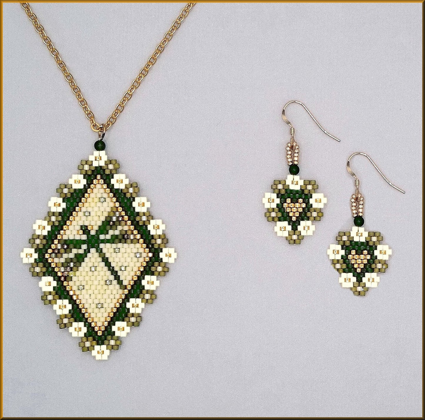 Dragonfly Autumn Zest Pendant and Earring Pattern - PDF