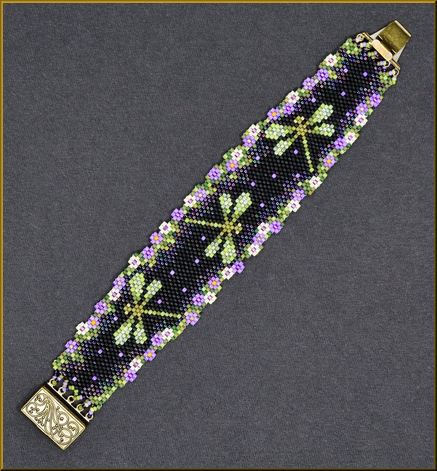 Dragonfly Blooms Bracelet Pattern - PDF