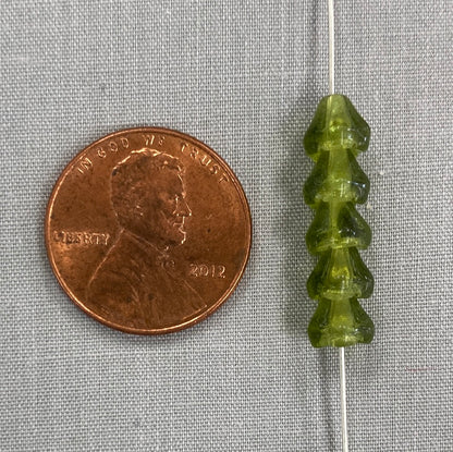 5x6mm Bell Flower - Olive Green- qty 25