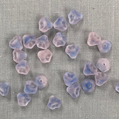 5x6mm Bell Flower - Pink/Blue - qty 25