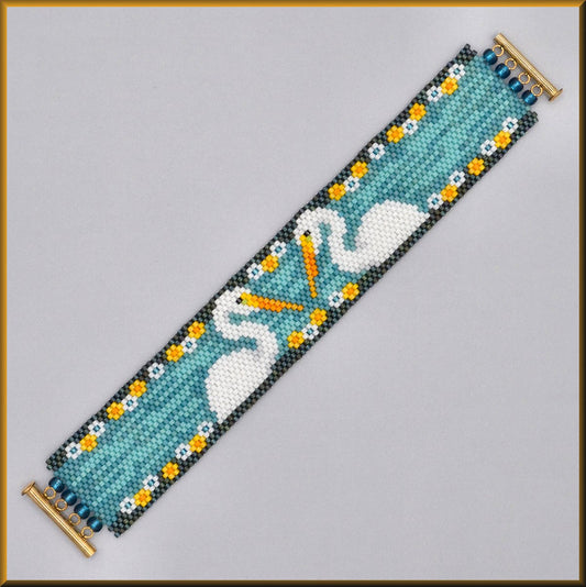 Egret Blues Bracelet Pattern - PDF