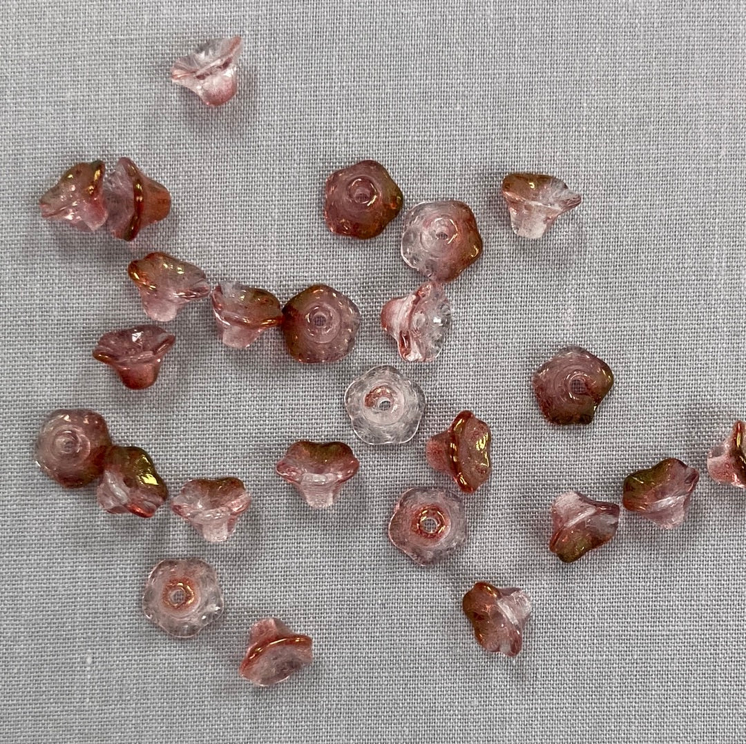 4x6mm Bell Flower - Vintage Rose - qty 25