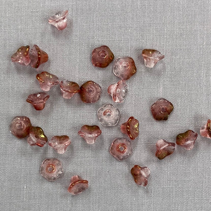 4x6mm Bell Flower - Vintage Rose - qty 25