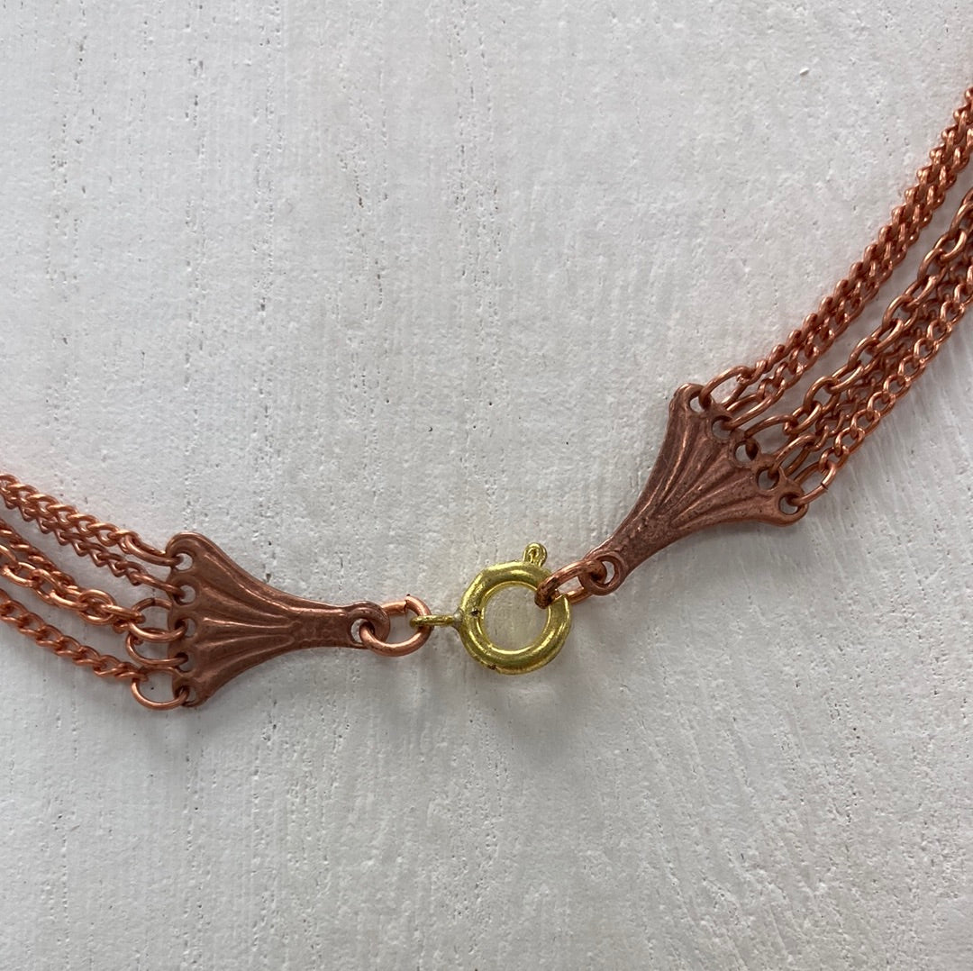 Copper 5 Strand Chain Necklace - 19"-24"