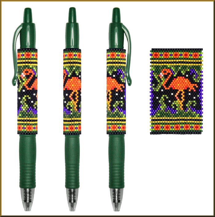 Flamingo Jungle Pen Wrap Pattern - PDF