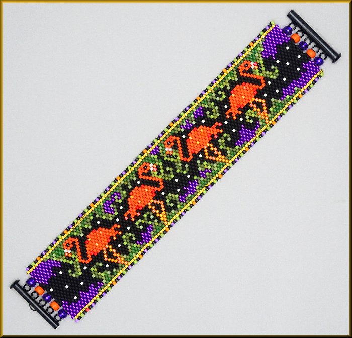 Flamingo Jungle Bracelet Pattern - PDF