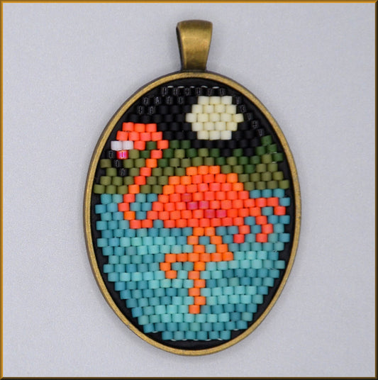Flamingo Pond Oval Pattern - PDF
