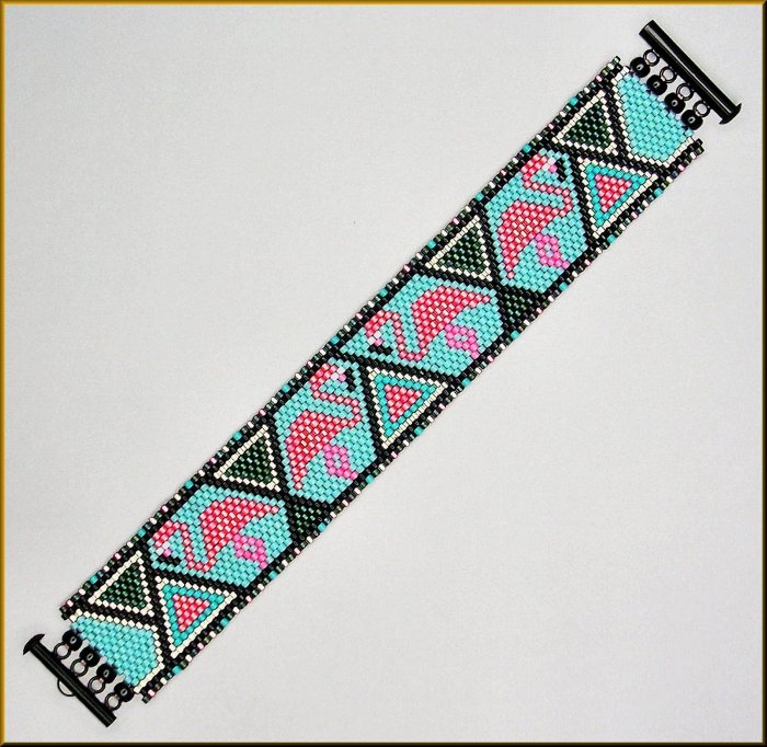 Flamingo Triangle III Bracelet Pattern - PDF