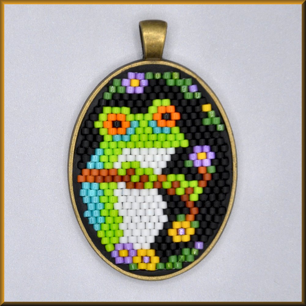 Frog n' Posies Oval Pattern - PDF