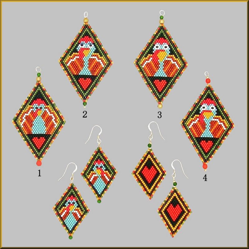 Gobble Gobble Pendant and Earring Pattern - PDF
