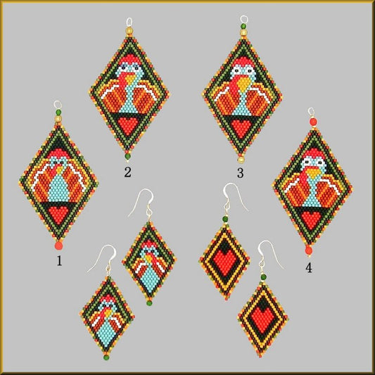 Gobble Gobble Pendant and Earring Pattern - PDF