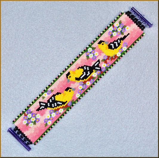 Goldfinch Garden Bracelet Pattern - PDF