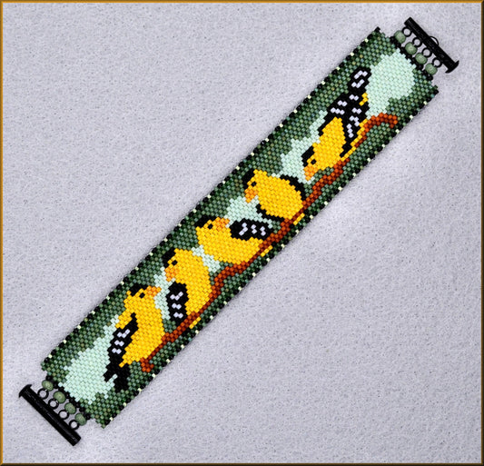 Goldfinch Gathing Bracelet Pattern - PDF