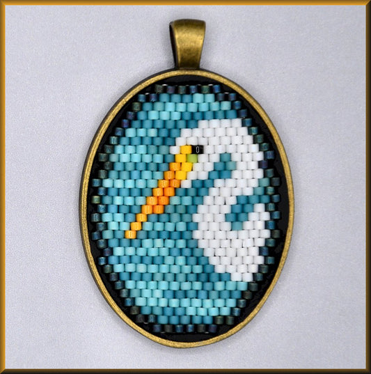 Great Egret Oval Pattern - PDF
