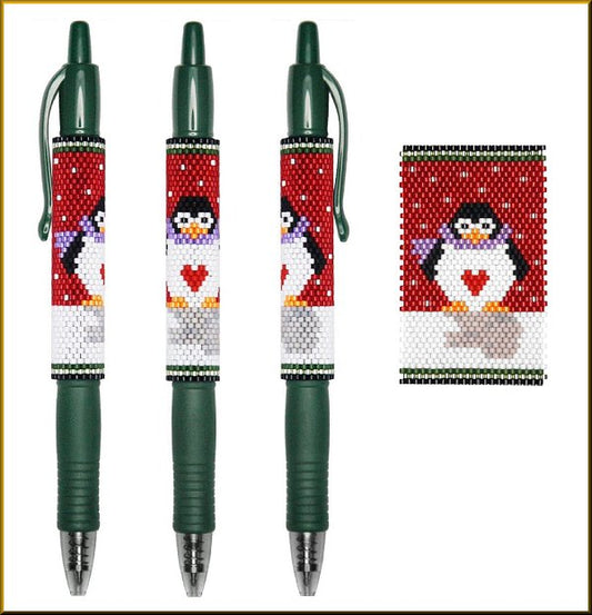 Holiday Penguin Pen Wrap Pattern - PDF