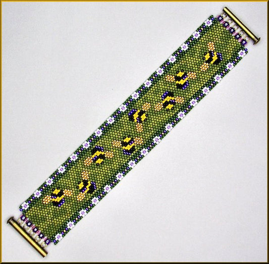 Honey Bee Garden Bracelet Pattern - PDF