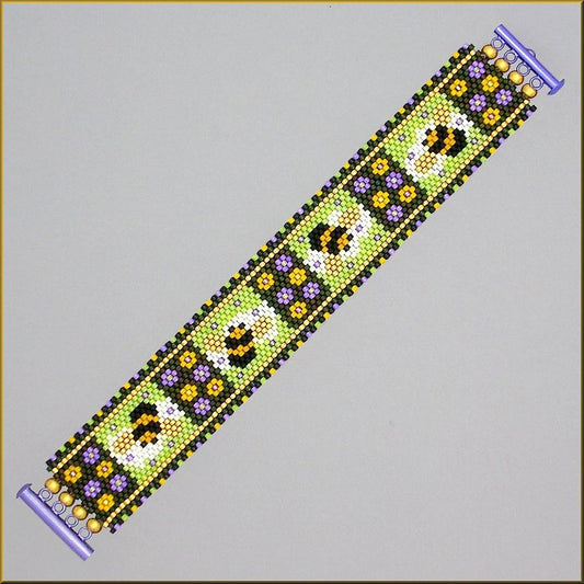 Honey Bee Patch Bracelet Pattern - PDF