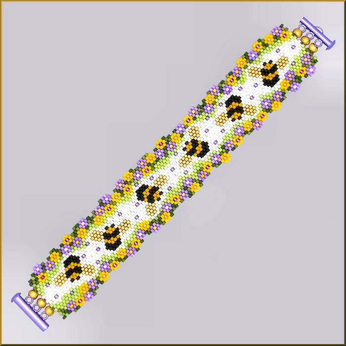 Honey Bee Shimmer Bracelet Pattern - PDF