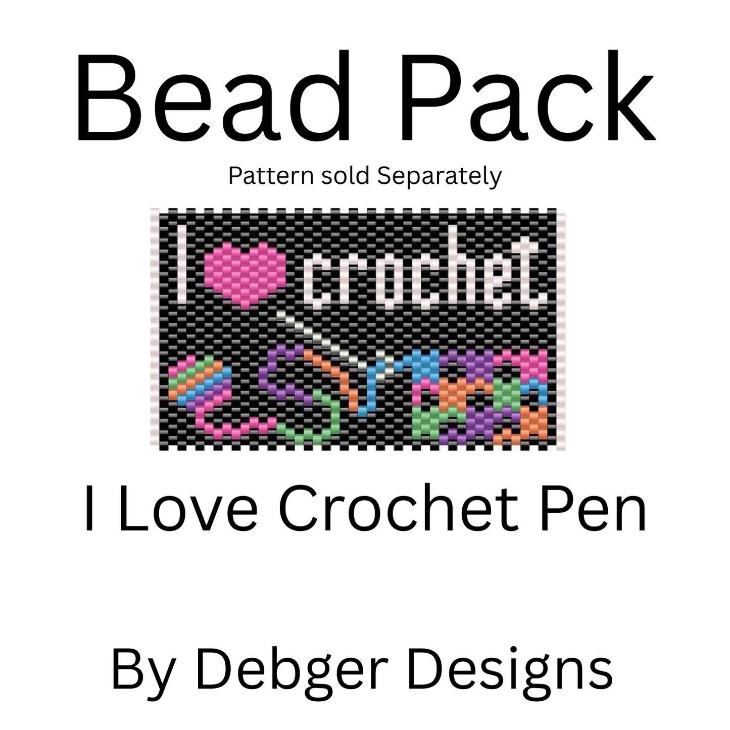 I Love Crochet Pen Bead Pack