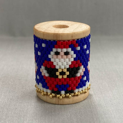 Santa Spool Cover Peyote Pattern - PDF