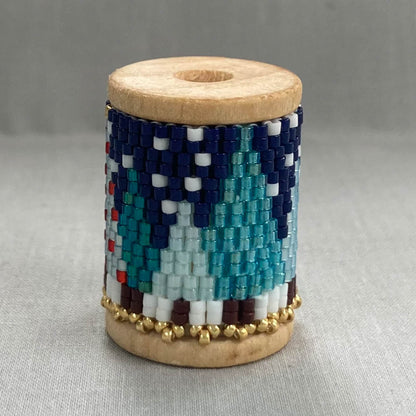 Turquoise Trees Spool Cover Peyote Pattern - PDF